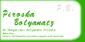 piroska bolyanatz business card